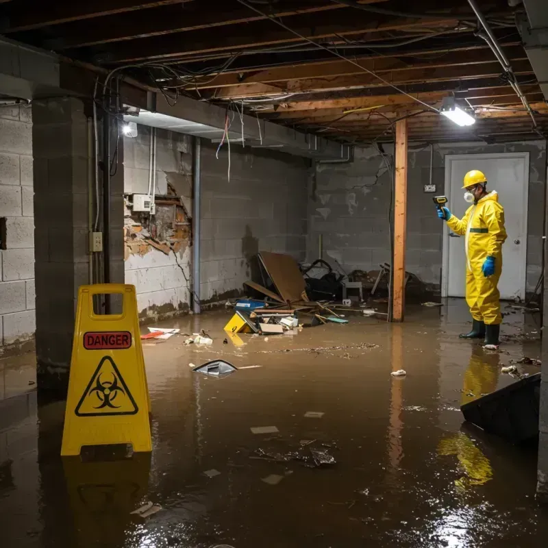 Flooded Basement Electrical Hazard in Edgewood, TX Property