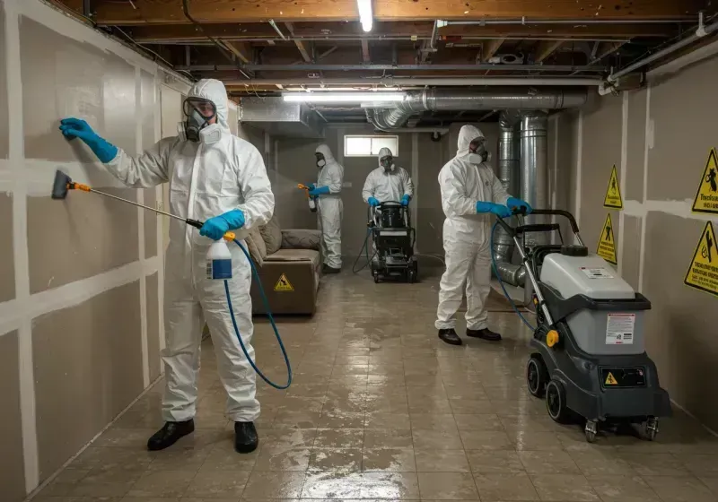 Basement Moisture Removal and Structural Drying process in Edgewood, TX